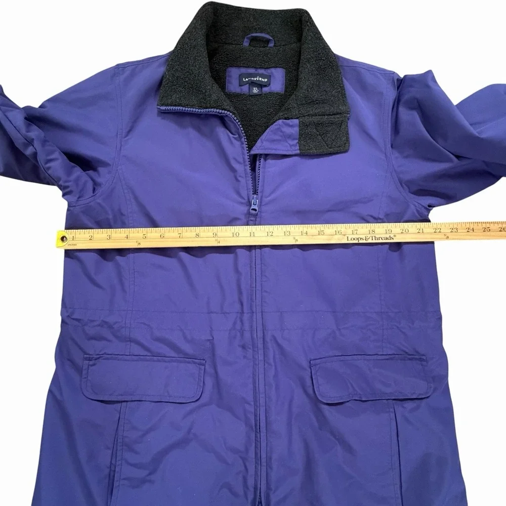LANDS END Size M /P 10-12 Fleece Lined Polartec Aircore-200 Parka NO HOOD Womens - Picture 4 of 10